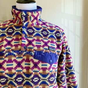 Patagonia Synchilla Snap-T Fleece Small Pullover Aberdeen Butterfly Aztec S